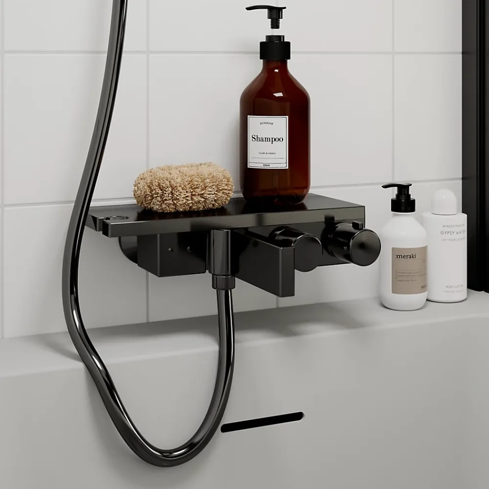 GoodHome Mitigeur thermostatique bain/douche gris Kolima