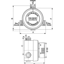Watts Mitigeur thermostatique collectif trubert eurotherm, 56 à 400 l/min - 3 à 80 L/min - industries