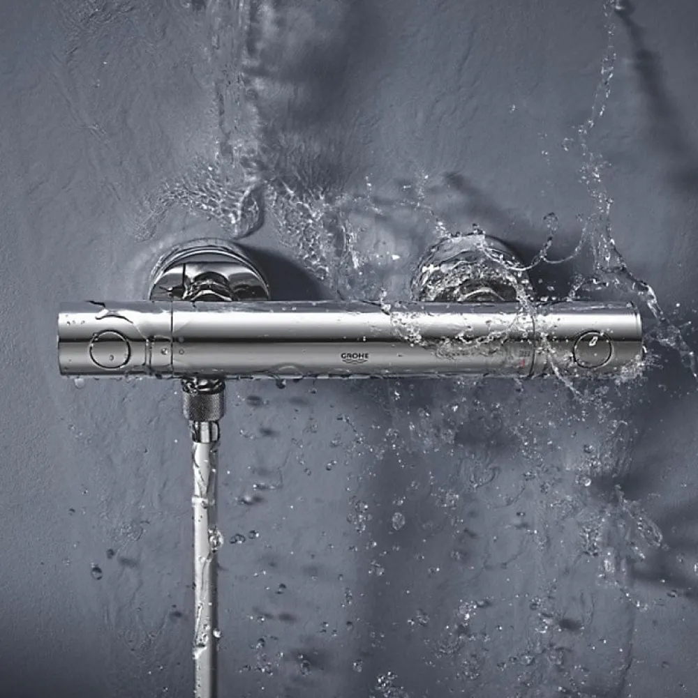 Robinet De Douche|Grohe Mitigeur thermostatique douche Grohtherm 800 chromé avec filtres intégrés