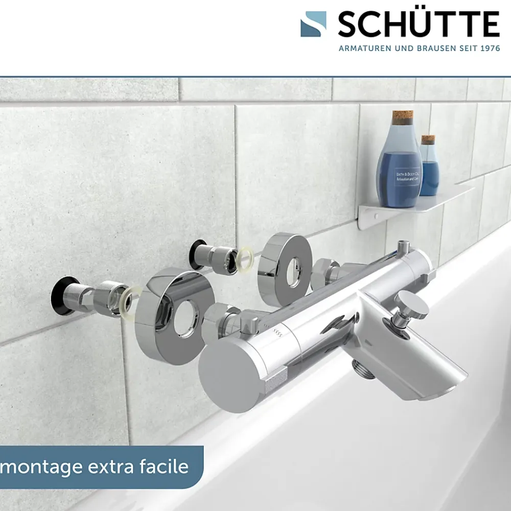 Robinet De Baignoire|Schütte Mitigeur thermostatique de baignoire LONDON chromé