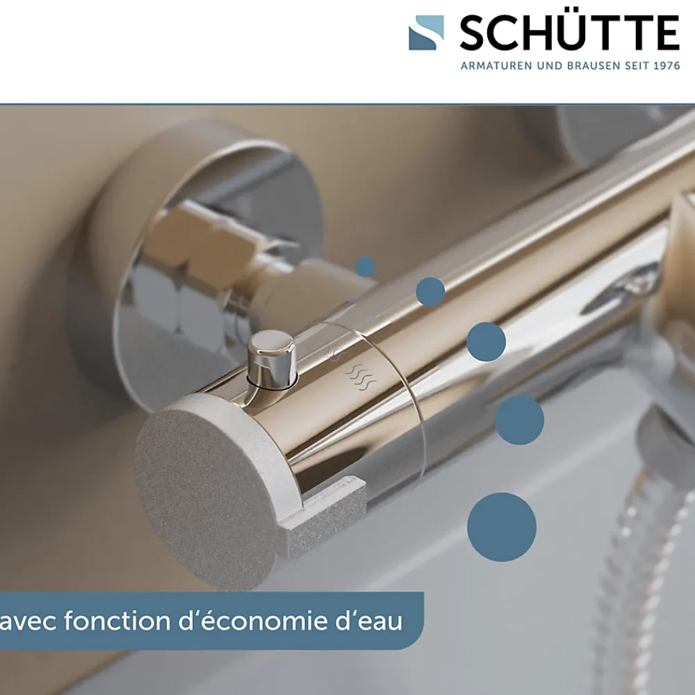 Robinet De Baignoire|Schütte Mitigeur thermostatique de baignoire LONDON chromé