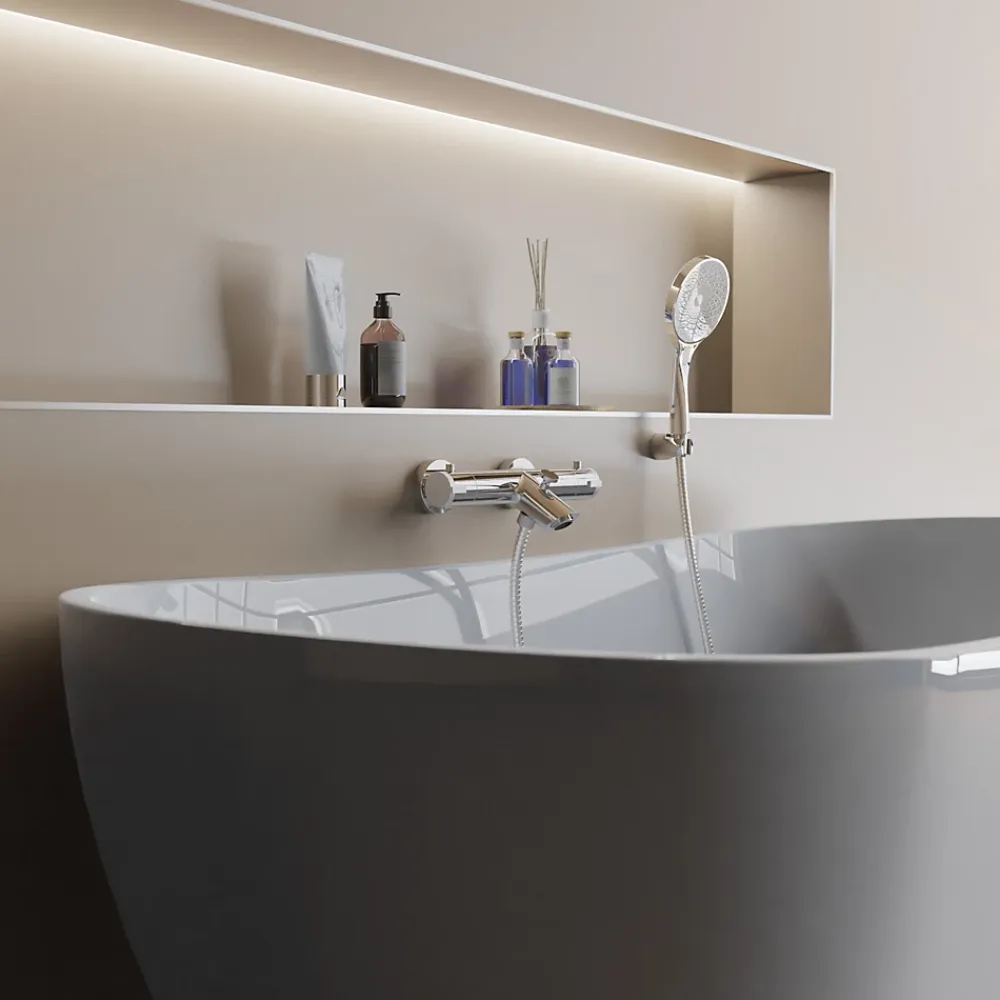 Robinet De Baignoire|Schütte Mitigeur thermostatique de baignoire LONDON chromé