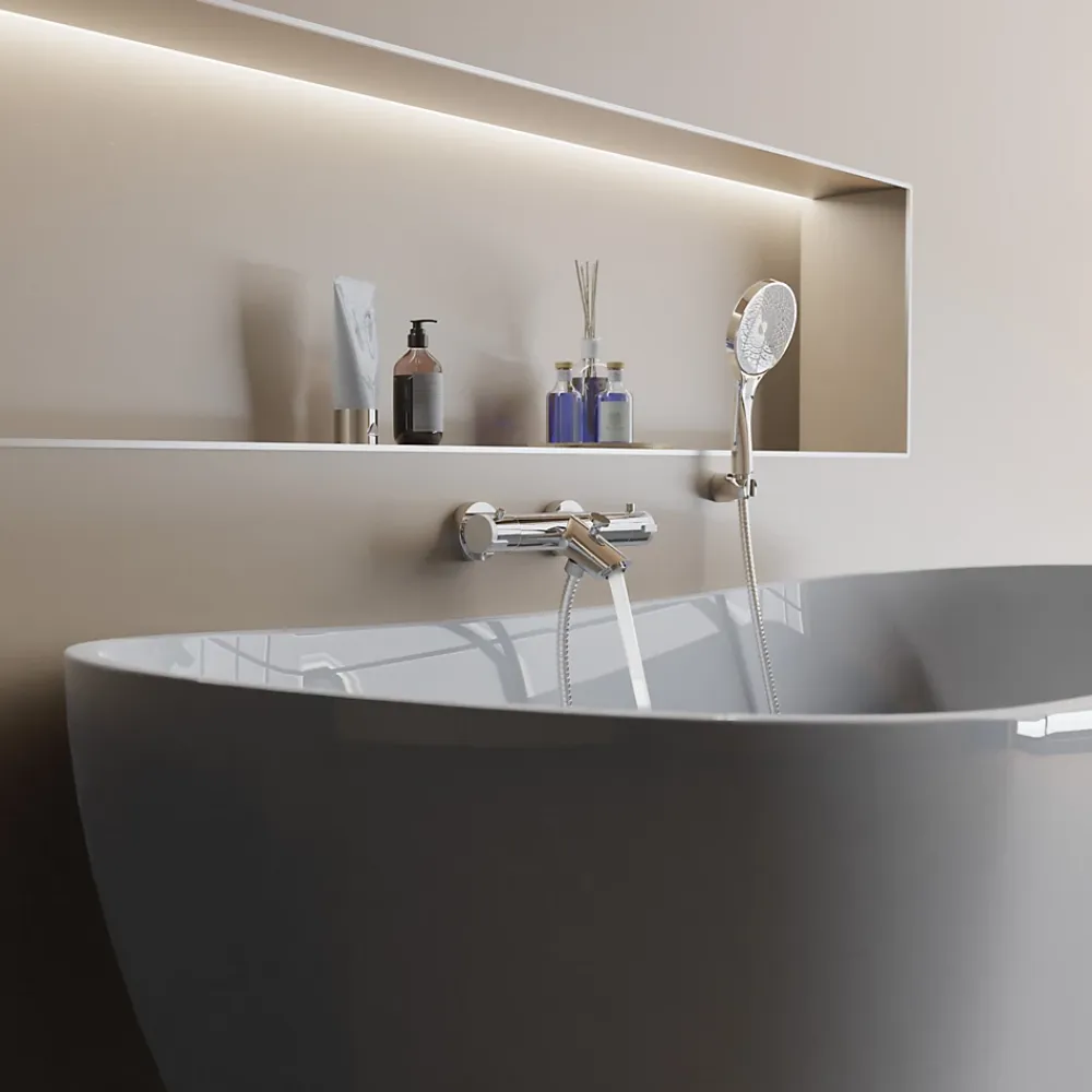 Robinet De Baignoire|Schütte Mitigeur thermostatique de baignoire LONDON chromé