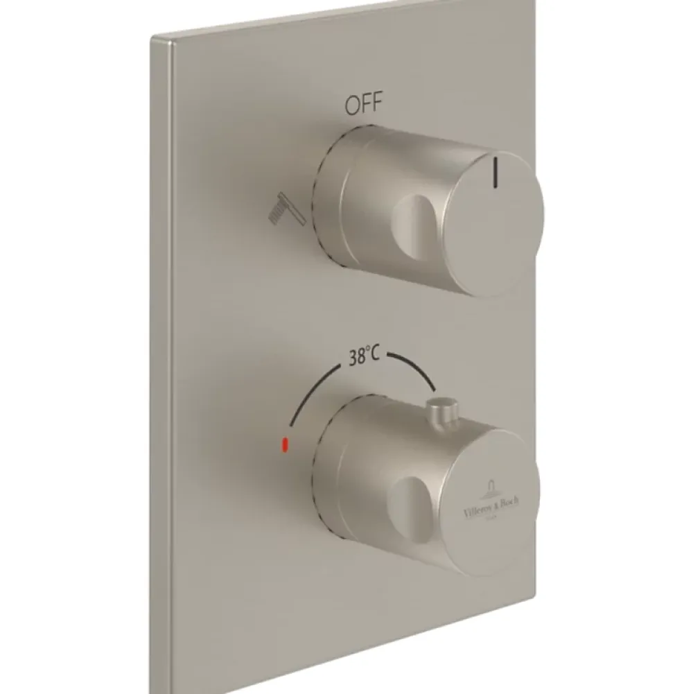 Robinet De Douche|Villeroy & Boch Mitigeur thermostatique encastré 2 voies VILLEROY ET BOCH Universal rectangle Brushed Nickel Matt