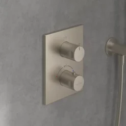 Robinet De Douche|Villeroy & Boch Mitigeur thermostatique encastré 2 voies VILLEROY ET BOCH Universal rectangle Brushed Nickel Matt