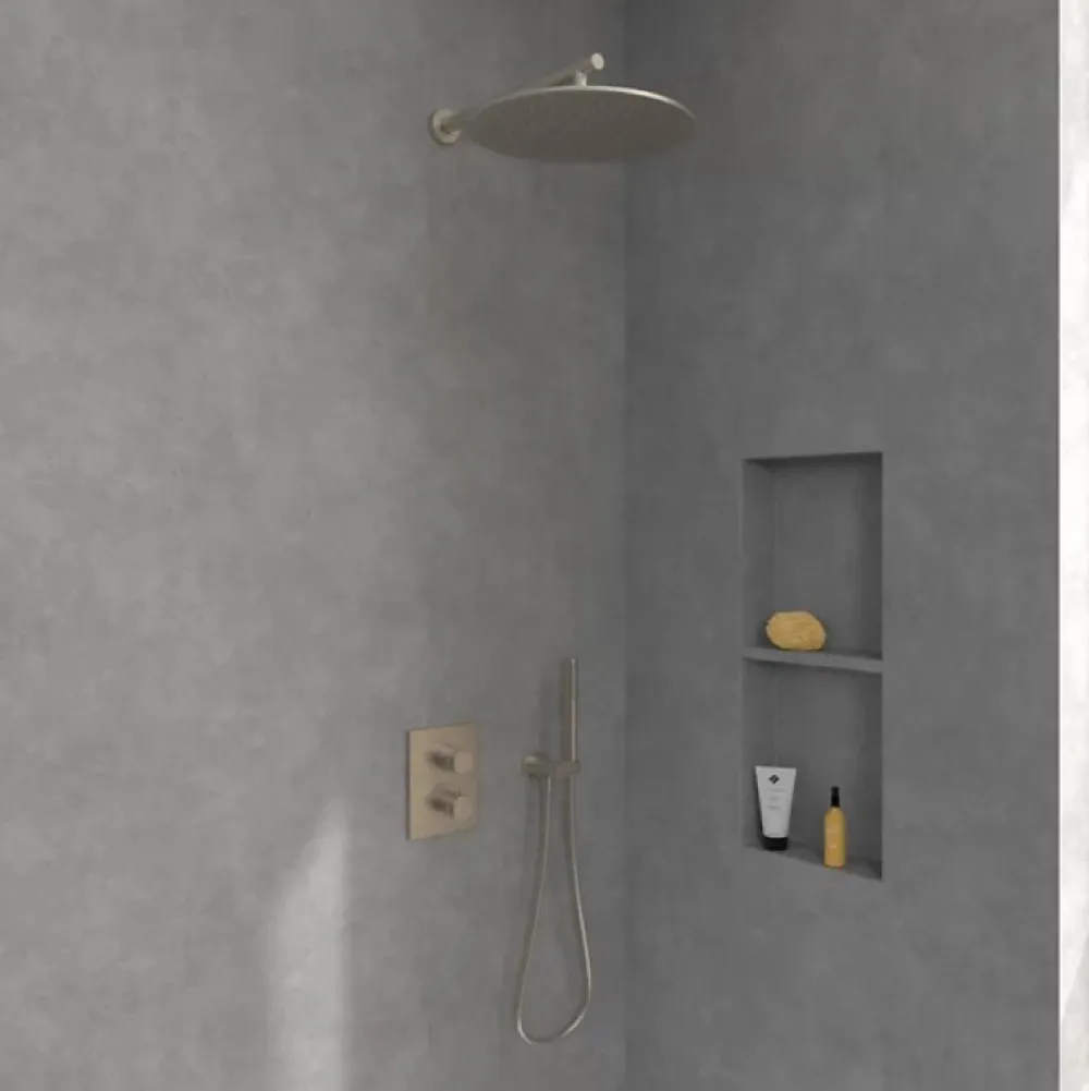 Robinet De Douche|Villeroy & Boch Mitigeur thermostatique encastré 2 voies VILLEROY ET BOCH Universal rectangle Brushed Nickel Matt