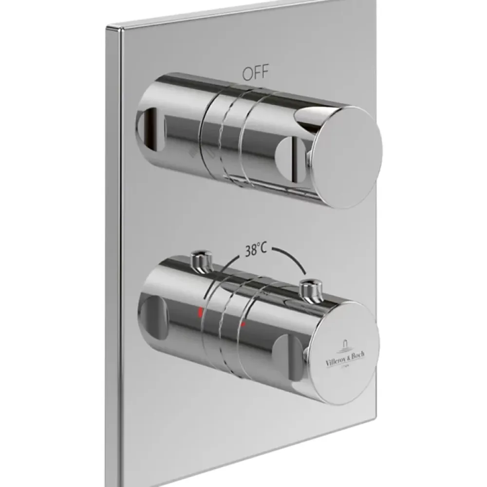 Robinet De Douche|Villeroy & Boch Mitigeur thermostatique encastré 2 voies VILLEROY ET BOCH Universal rectangle Chrome