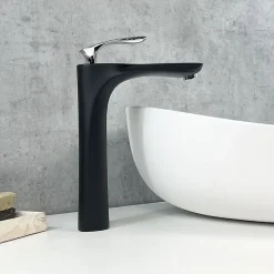 Kroos Mitigeur vasque laiton Noir et Chromé - Canopus