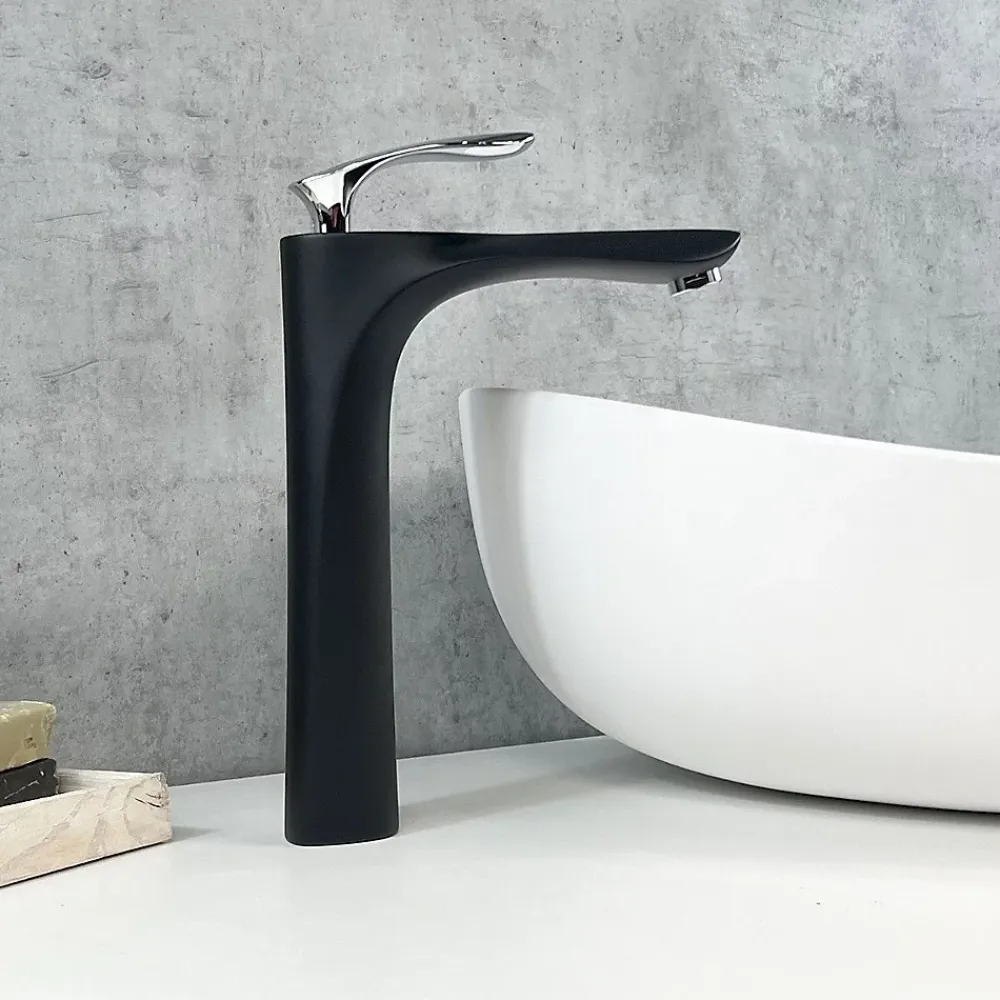 Kroos Mitigeur vasque laiton Noir et Chromé - Canopus