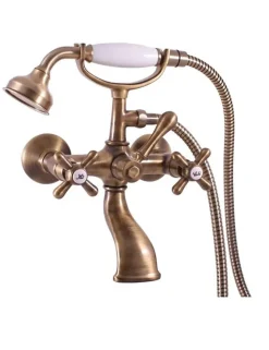 Rav Mélangeur baignoire MOA RETRO en laiton bronze avec pommeau