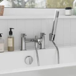 Robinet De Baignoire|GoodHome Mélangeur bain douche + douchette et flexible, chrome, Owens
