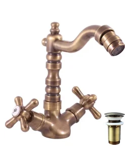 Rav Mélangeur bidet MOA RETRO avec pop-up en laiton bronze