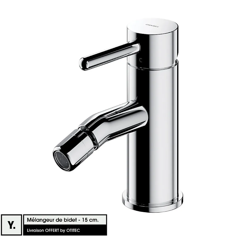 Otitec Mélangeur de bidet - 15 cm - Chrome - Y