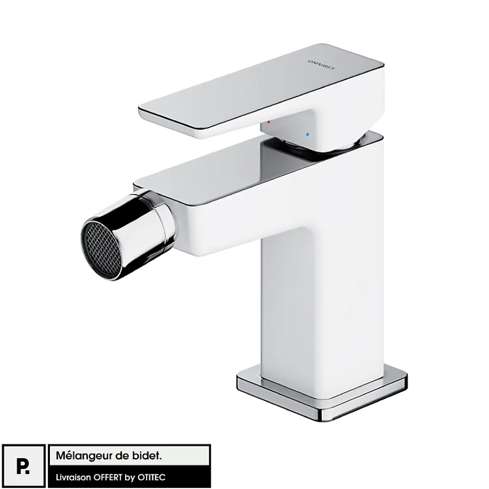 Robinet De Bidet|Otitec Mélangeur de bidet - Chrome Blanc - PARMA