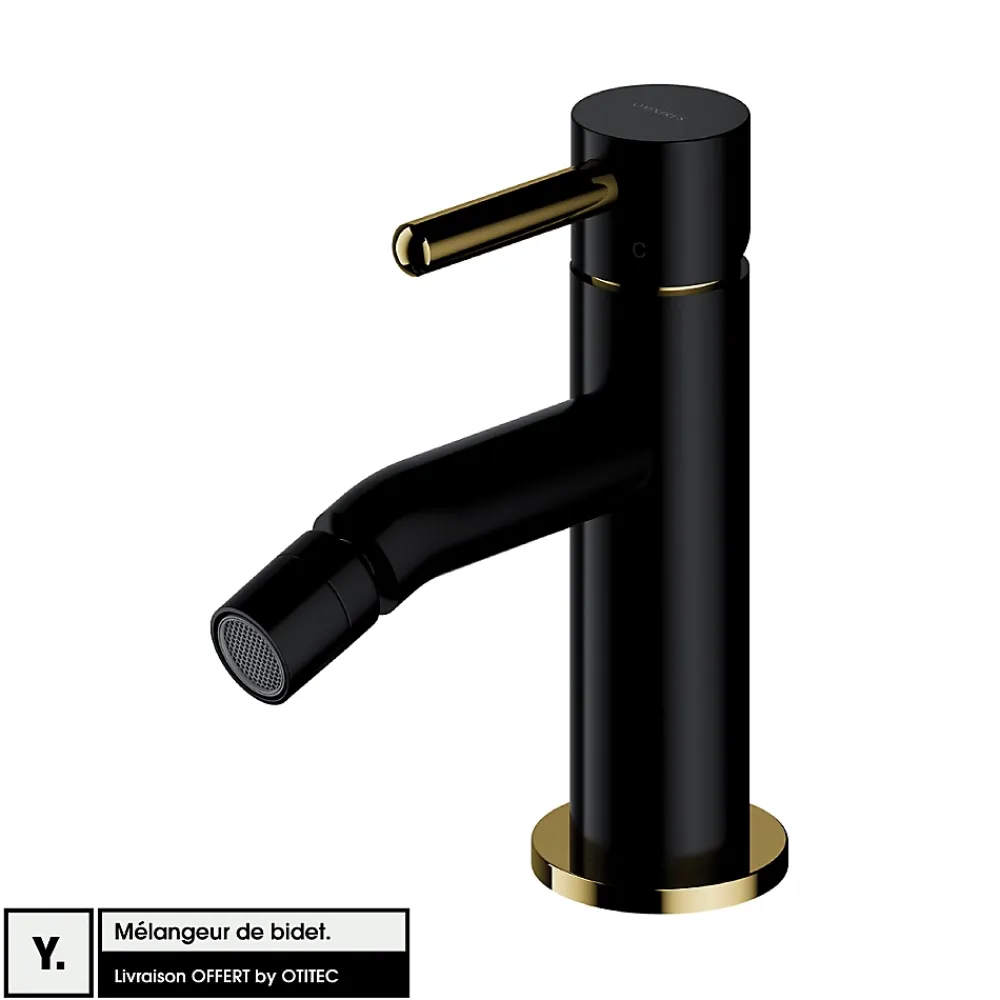 Otitec Mélangeur de bidet - Noir & Or - Y