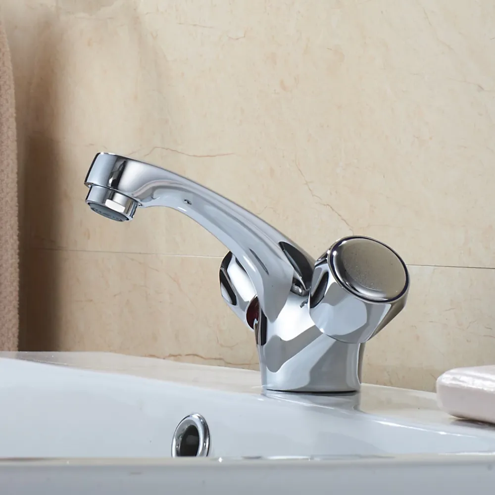 GoodHome Mélangeur de lavabo chromé Calp