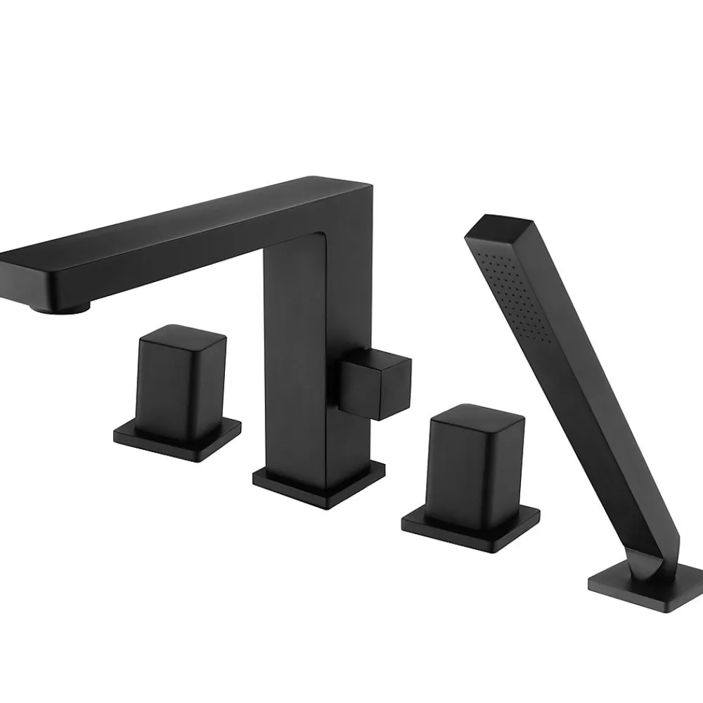 Bernstein Mélangeur design en noir pour montage sur bord de baignoire 4 trous 6081B