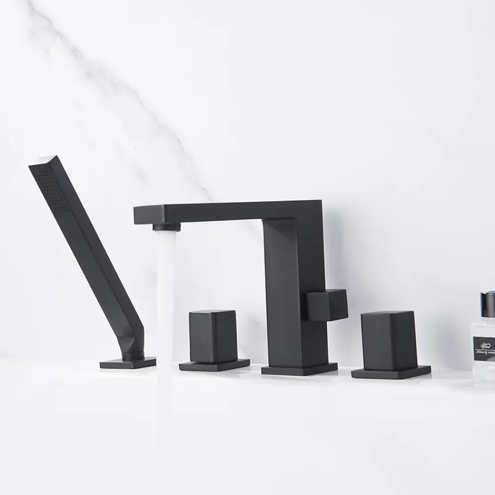 Bernstein Mélangeur design en noir pour montage sur bord de baignoire 4 trous 6081B