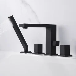 Bernstein Mélangeur design en noir pour montage sur bord de baignoire 4 trous 6081B