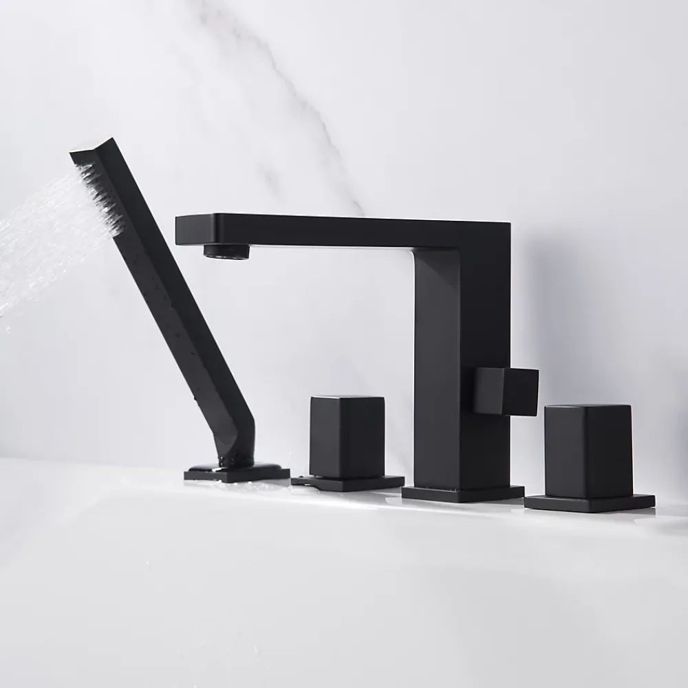 Bernstein Mélangeur design en noir pour montage sur bord de baignoire 4 trous 6081B