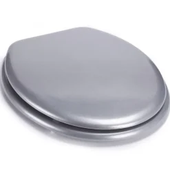 Abattant Wc|MSV Abattant WC MDF CLEO Argent Charnières Inox