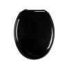 MSV Abattant WC MDF CLEO Noir Brillant Charnières Inox