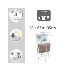 MSV Etendoir Tour 3 Niveaux 23M Acier Blanc