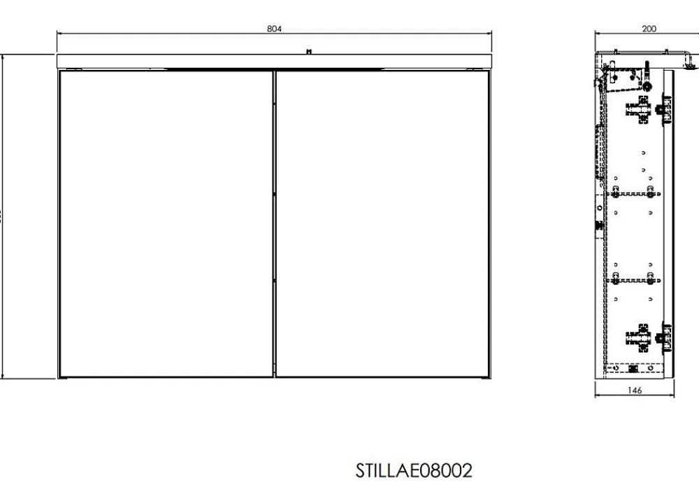 Naturel Armoire à miroir Stilla + LED 80x60 cm blanc (STILLAE08002)