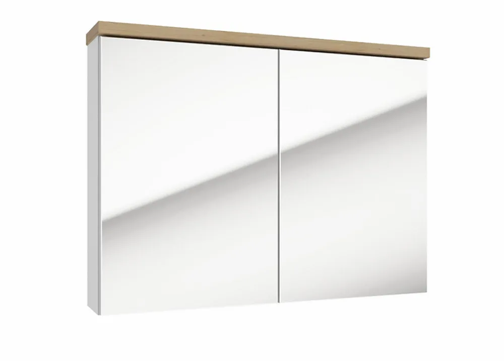 Armoire De Salle De Bains|Naturel Armoire à miroir Stilla 80x60 cm blanc (STILLAE08001)