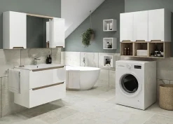 Armoire De Salle De Bains|Naturel Armoire à miroir Stilla 80x60 cm blanc (STILLAE08001)
