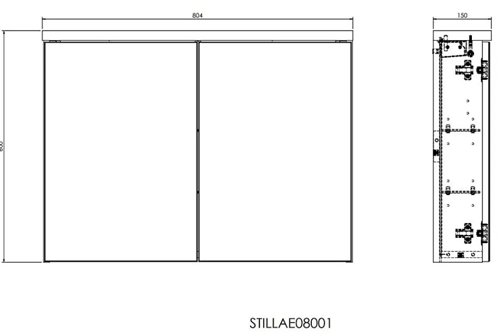 Armoire De Salle De Bains|Naturel Armoire à miroir Stilla 80x60 cm blanc (STILLAE08001)