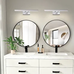 Miroir Grossissant Lumineux|Nettlife Applique miroir LED 6W 30CM Etanche IP44 Chrome Moderne Blanc Neutre 4000K