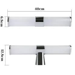 Nettlife Applique miroir LED 8W chrome étanche IP44 40CM blanc neutre 4000K