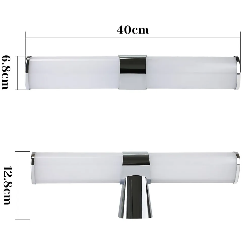 Nettlife Applique miroir LED 8W chrome étanche IP44 40CM blanc neutre 4000K