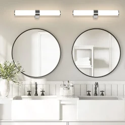 Nettlife Applique miroir LED 8W chrome étanche IP44 40CM blanc neutre 4000K