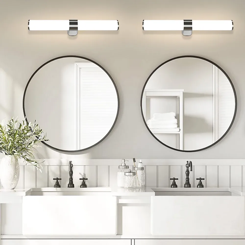Nettlife Applique miroir LED 8W chrome étanche IP44 40CM blanc neutre 4000K