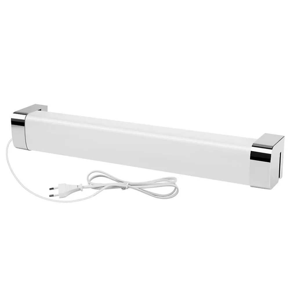Miroir Grossissant Lumineux|Nettlife applique miroir LED avec prise 10W blanc neutre 4000K chrome