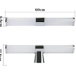 Miroir Grossissant Lumineux|Nettlife Applique miroir LED 15W 60CM Chrome Etanche IP44 Blanc neutre 4000K Moderne