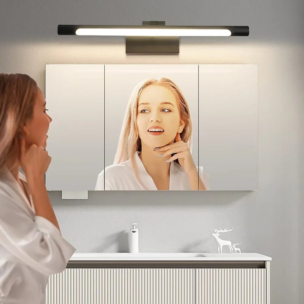 Nettlife Lampe à miroir LED salle de bain 6W blanc neutre 4000K pinçable Applique murale chrome