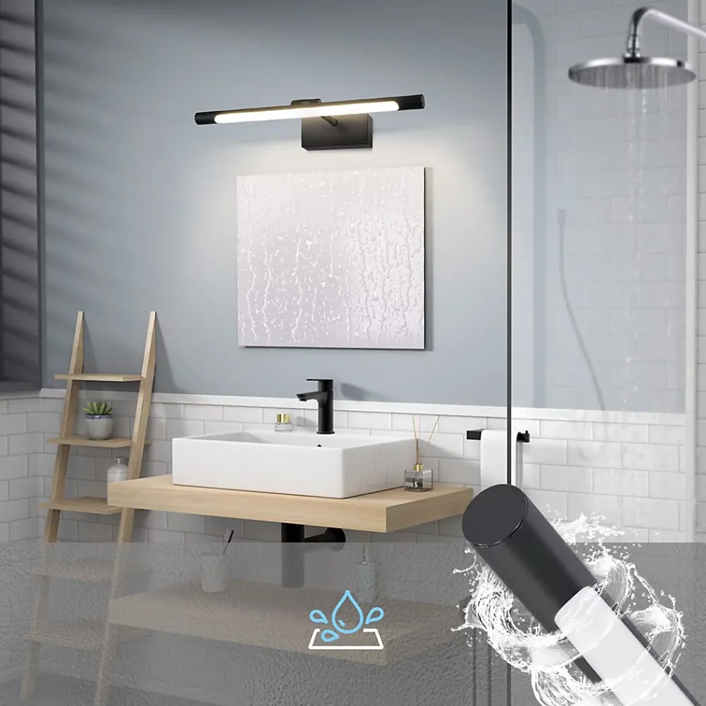 Nettlife Lampe à miroir LED salle de bain 6W blanc neutre 4000K pinçable Applique murale chrome