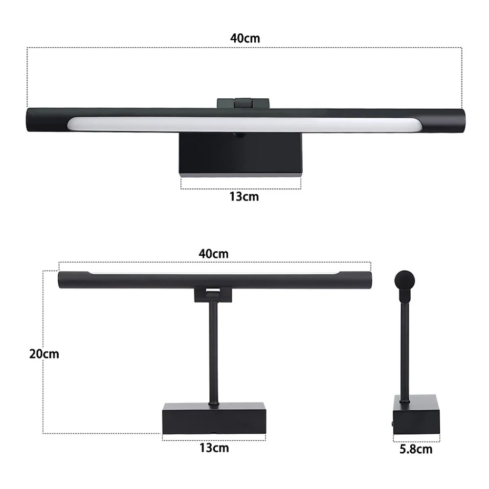 Nettlife Lampe à miroir LED salle de bain 6W blanc neutre 4000K pinçable Applique murale chrome