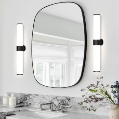 Nettlife Lampe de miroir LED noir 8W IP44 blanc neutre 4000K