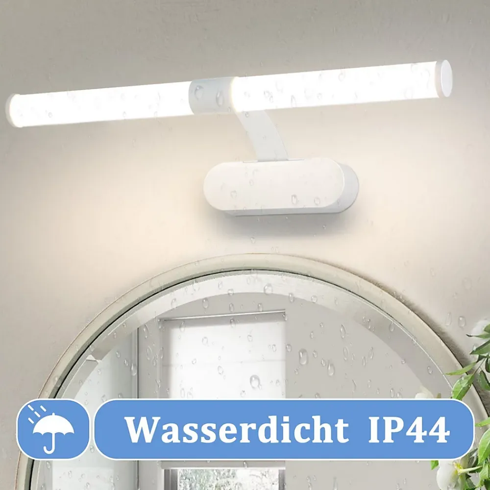 Miroir Grossissant Lumineux|Nettlife Lampe de miroir LED 40CM 6W Etanche IP44 Moderne Blanc Neutre 4000K Blanc