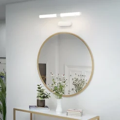 Miroir Grossissant Lumineux|Nettlife Lampe de miroir LED 40CM 6W Etanche IP44 Moderne Blanc Neutre 4000K Blanc