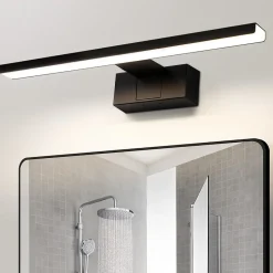 Miroir Grossissant Lumineux|Nettlife Lampe Miroir LED IP44 12W 60cm Blanc Neutre 4000K Salle de Bain Noire