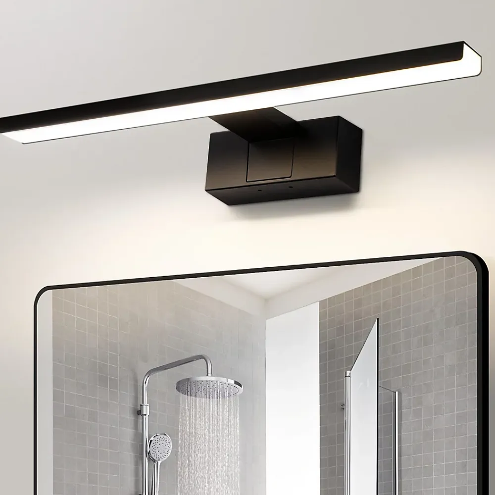 Miroir Grossissant Lumineux|Nettlife Lampe Miroir LED IP44 12W 60cm Blanc Neutre 4000K Salle de Bain Noire