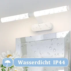 Nettlife LED Lampe Miroir 4000K IP44 8W 60CM Blanc Neutre Lampe Murale Moderne Étanche