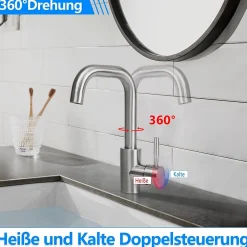 Robinet Lavabo Et Vasque|Nettlife robinet de cuisine robinet de lavabo de salle de bains robinet de salle de bains en acier inoxydable haute pression