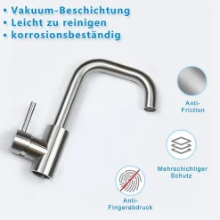 Robinet Lavabo Et Vasque|Nettlife robinet de cuisine robinet de lavabo de salle de bains robinet de salle de bains en acier inoxydable haute pression