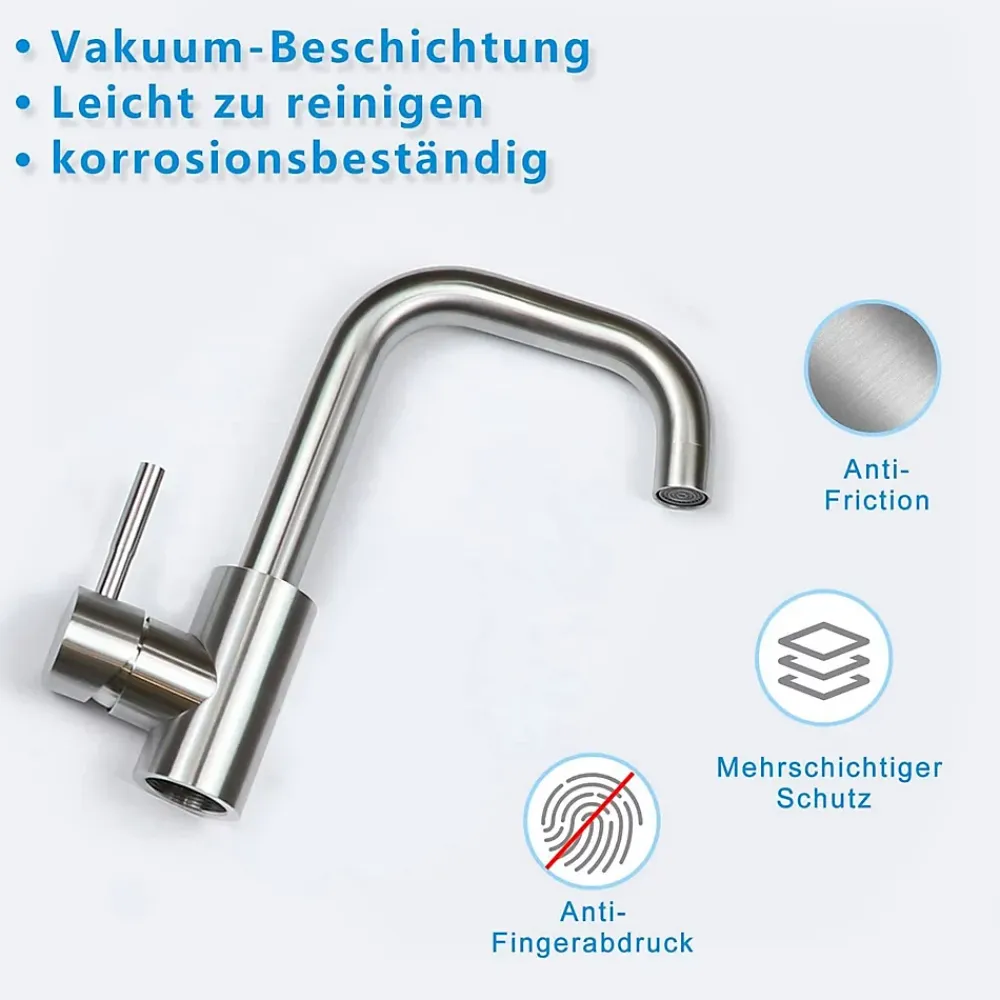 Robinet Lavabo Et Vasque|Nettlife robinet de cuisine robinet de lavabo de salle de bains robinet de salle de bains en acier inoxydable haute pression